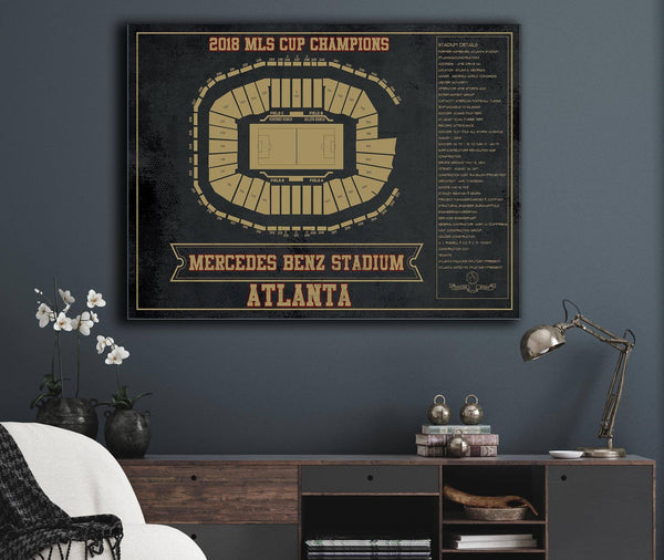 Cutler West Atlanta United F.C. - Mercedes-Benz Stadium Stadium Vintage Soccer Print