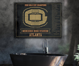 Cutler West Atlanta United F.C. - Mercedes-Benz Stadium Stadium Vintage Soccer Print