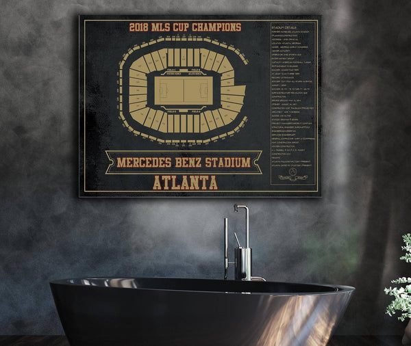 Cutler West Atlanta United F.C. - Mercedes-Benz Stadium Stadium Vintage Soccer Print