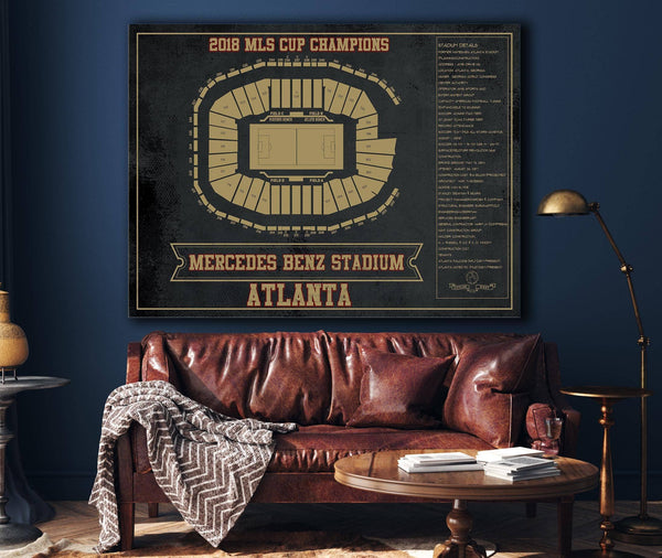 Cutler West Atlanta United F.C. - Mercedes-Benz Stadium Stadium Vintage Soccer Print
