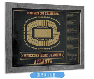 14" x 11" / Greyson Frame Cutler West Atlanta United F.C. - Mercedes-Benz Stadium Stadium Vintage Soccer Print