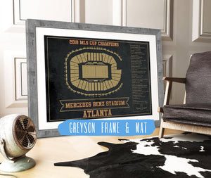 14" x 11" / Greyson Frame & Mat Cutler West Atlanta United F.C. - Mercedes-Benz Stadium Stadium Vintage Soccer Print
