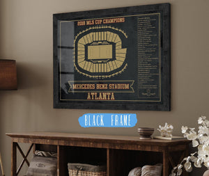20" x 16" / Black Frame Cutler West Atlanta United F.C. - Mercedes-Benz Stadium Stadium Vintage Soccer Print