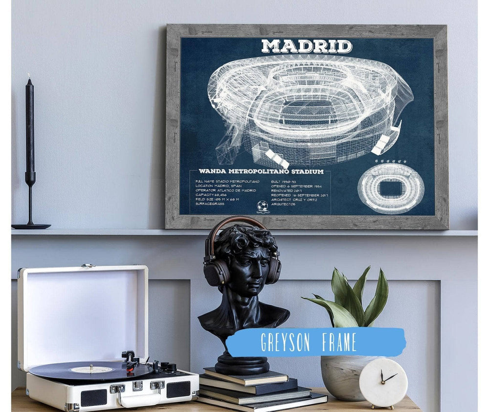 14" x 11" / Stretched Canvas Wrap Cutler West Atlético Madrid FC Wanda Metropolitano Stadium Soccer Print