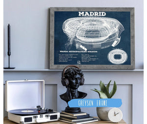 14" x 11" / Greyson Frame Cutler West Atlético Madrid FC Wanda Metropolitano Stadium Soccer Print