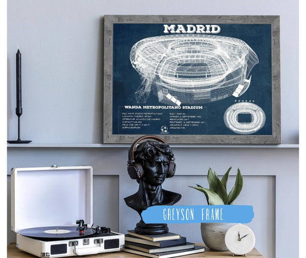 14" x 11" / Greyson Frame Cutler West Atlético Madrid FC Wanda Metropolitano Stadium Soccer Print