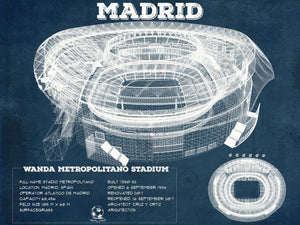 14" x 11" / Unframed Cutler West Atlético Madrid FC Wanda Metropolitano Stadium Soccer Print