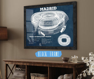 20" x 16" / Black Frame Cutler West Atlético Madrid FC Wanda Metropolitano Stadium Soccer Print