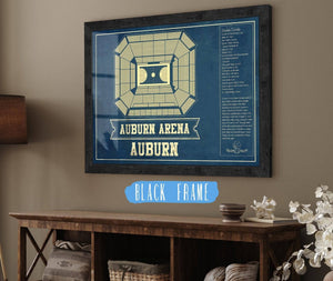 20" x 16" / Black Frame Cutler West Auburn Tigers - Auburn Arena Vintage Blueprint