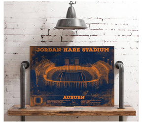 Cutler West Auburn Tigers Jordan Hare Vintage Stadium Blueprint