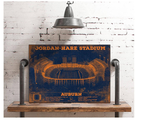 Cutler West Auburn Tigers Jordan Hare Vintage Stadium Blueprint