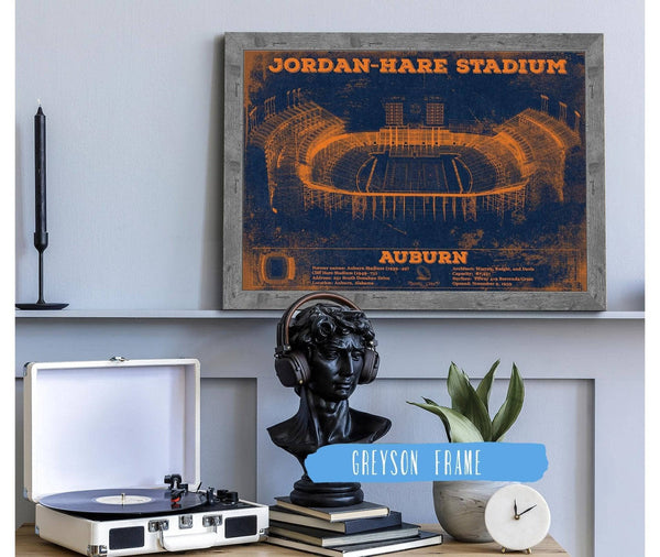 Cutler West Auburn Tigers Jordan Hare Vintage Stadium Blueprint