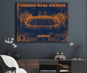 Cutler West Auburn Tigers Jordan Hare Vintage Stadium Blueprint