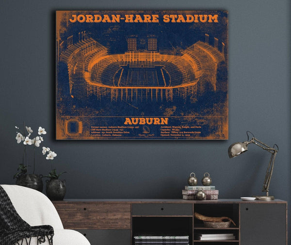 Cutler West Auburn Tigers Jordan Hare Vintage Stadium Blueprint
