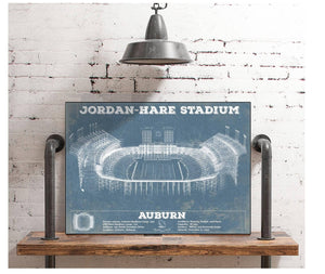 Cutler West Auburn Tigers - Jordan-Hare Vintage Stadium Blueprint