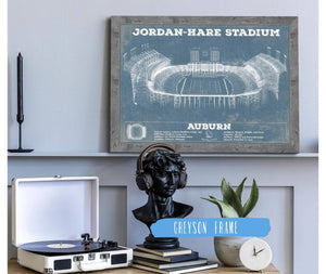 Cutler West Auburn Tigers - Jordan-Hare Vintage Stadium Blueprint