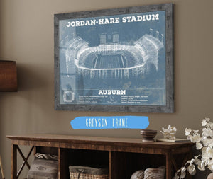 Cutler West Auburn Tigers - Jordan-Hare Vintage Stadium Blueprint