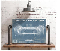Cutler West College Football Collection Auburn Tigers - Jordan-Hare Vintage Stadium Blueprint
