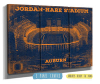 Cutler West Best Selling Collection 48" x 32" / 3 Panel Canvas Wrap Auburn Tigers Jordan Hare Vintage Stadium Blueprint 933350145_36181