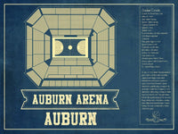 Cutler West Basketball Collection 14" x 11" / Unframed Auburn Tigers - Jordan-Hare Vintage Stadium Blueprint 845000160_81974