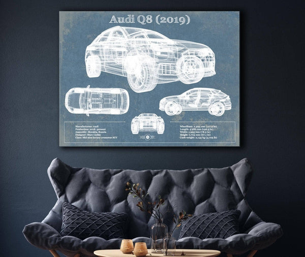 Cutler West Audi Q8 (2019) Blueprint Vintage Auto Print
