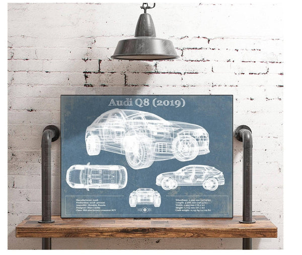 Cutler West Audi Q8 (2019) Blueprint Vintage Auto Print