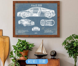 Cutler West Audi R8 Vintage Blueprint Auto Print