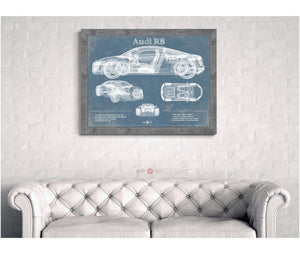 Cutler West Audi R8 Vintage Blueprint Auto Print