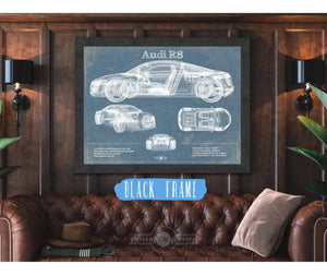 Cutler West Audi R8 Vintage Blueprint Auto Print