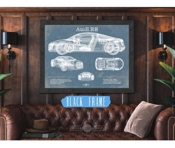 Cutler West Audi R8 Vintage Blueprint Auto Print