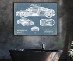 Cutler West Audi R8 Vintage Blueprint Auto Print