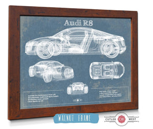 Cutler West Audi R8 Vintage Blueprint Auto Print