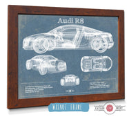 Cutler West Vehicle Collection Audi R8 Vintage Blueprint Auto Print