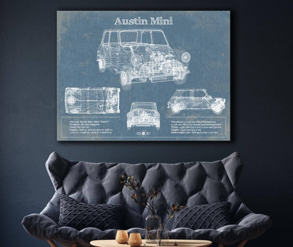 Cutler West Austin Mini Blueprint Vintage Auto Print