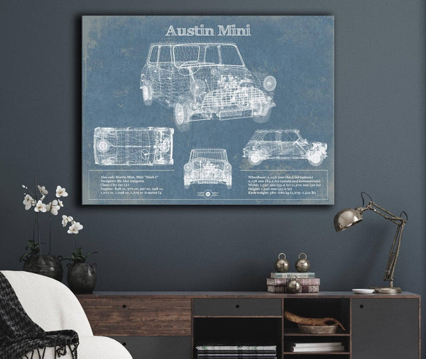 Cutler West Austin Mini Blueprint Vintage Auto Print