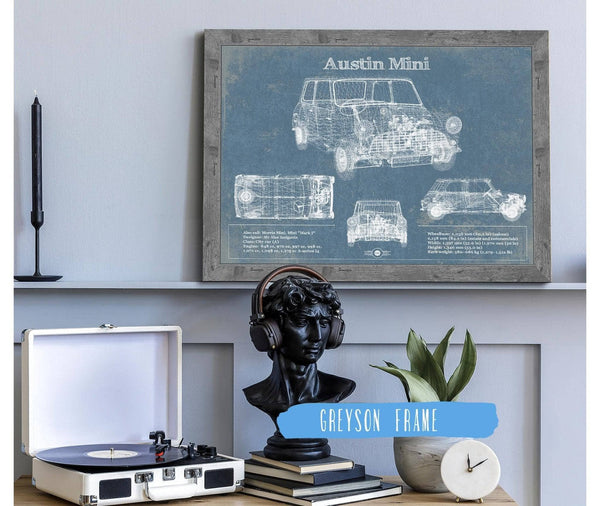 Cutler West Austin Mini Blueprint Vintage Auto Print