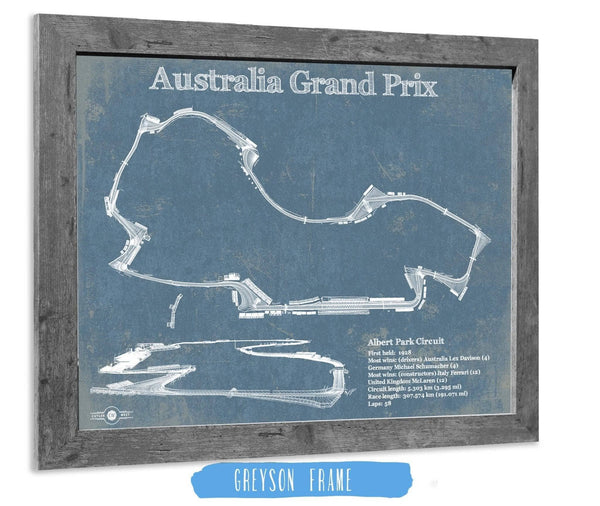 14" x 11" / Greyson Frame Cutler West Australian Grand Prix Formula One Blueprint Race Track Print