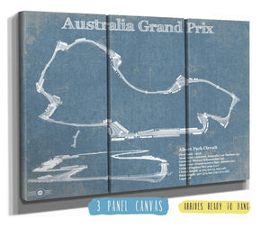 36" x 24" / 3 Panel Canvas Wrap Cutler West Australian Grand Prix Formula One Blueprint Race Track Print