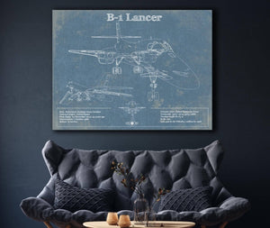 Cutler West B-1 Bomber Patent Blueprint Original Military Wall Art