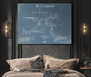 Cutler West B-1 Bomber Patent Blueprint Original Military Wall Art