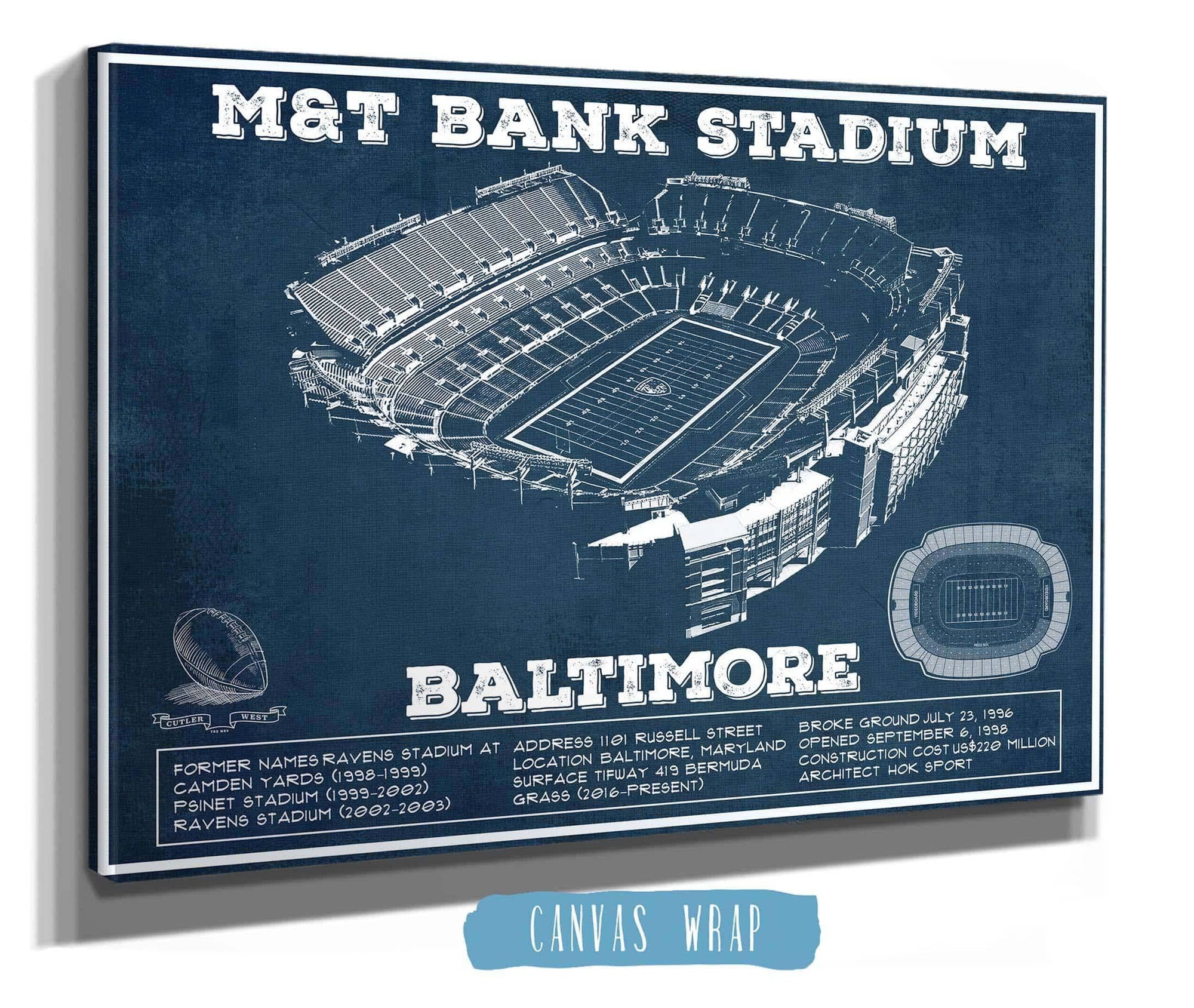 Cutler West Pro Football Collection Baltimore Ravens - M&T Bank Stadium - Vintage Football Print