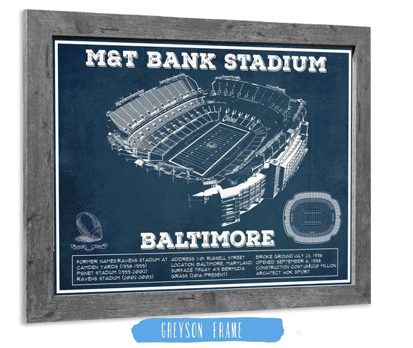 14" x 11" / Greyson Frame Cutler West Baltimore Ravens - M&T Bank Stadium - Vintage Football Print