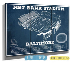 36" x 24" / 3 Panel Canvas Wrap Cutler West Baltimore Ravens - M&T Bank Stadium - Vintage Football Print