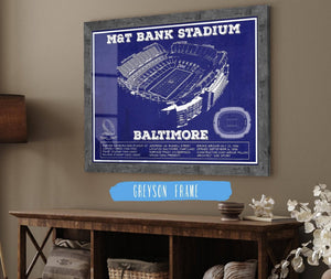 14" x 11" / Greyson Frame Cutler West Baltimore Ravens - M&T Bank Stadium - Vintage Football Team Color Print