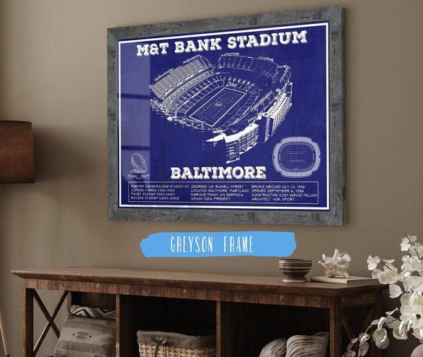 14" x 11" / Greyson Frame Cutler West Baltimore Ravens - M&T Bank Stadium - Vintage Football Team Color Print