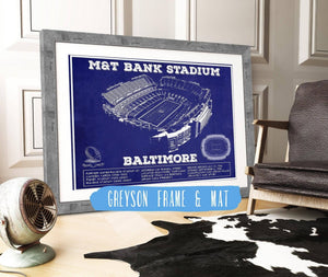 14" x 11" / Greyson Frame & Mat Cutler West Baltimore Ravens - M&T Bank Stadium - Vintage Football Team Color Print