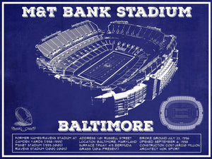 14" x 11" / Unframed Cutler West Baltimore Ravens - M&T Bank Stadium - Vintage Football Team Color Print