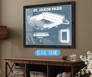 20" x 16" / Black Frame Cutler West Basel Football Club St. Jakob Park Soccer Print