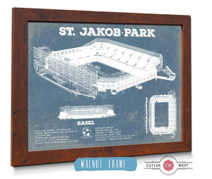 20" x 16" / Walnut Frame Cutler West Basel Football Club St. Jakob Park Soccer Print