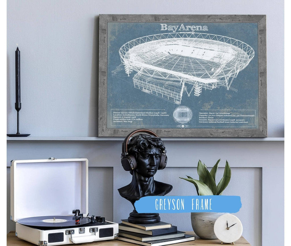 14" x 11" / Stretched Canvas Wrap Cutler West BayArena Bayer Football Soccer Stadium Print